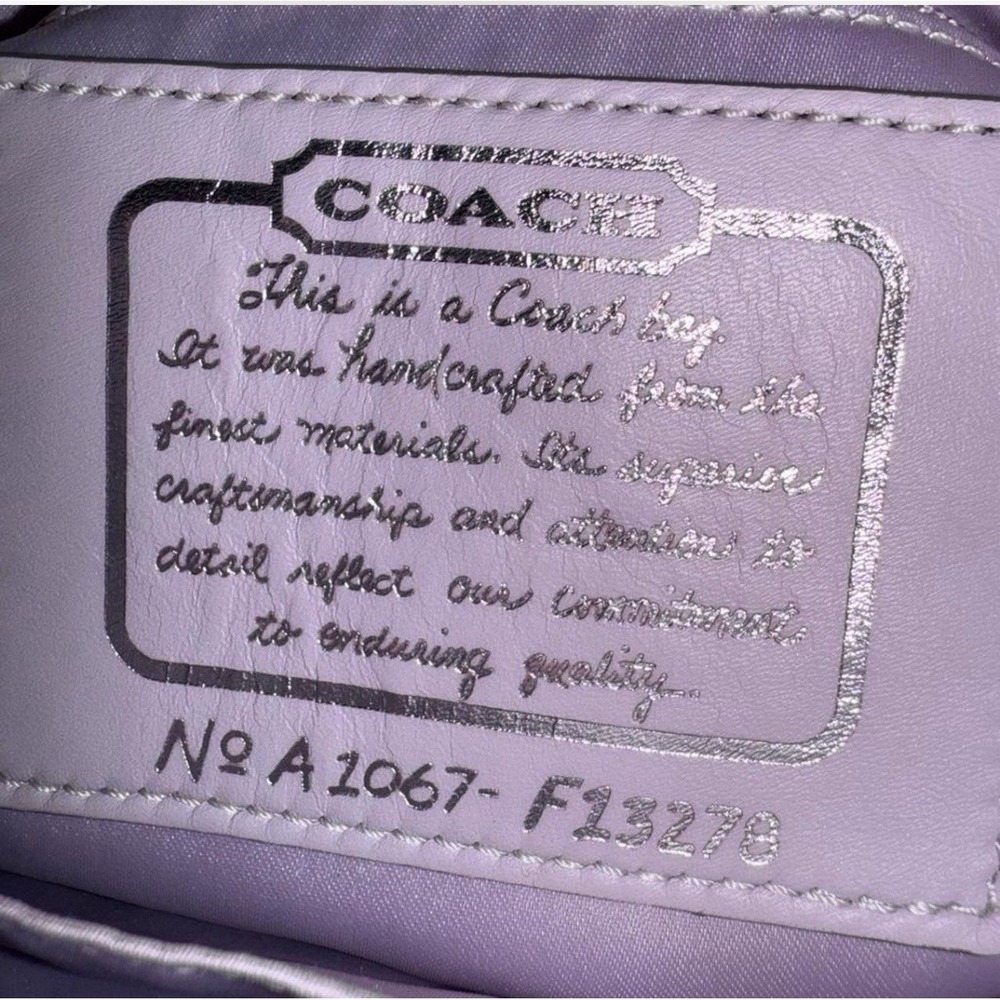 Coach 13278 Silver/Graphite Signature Crossbody/Shoulder Bag Stripe Jacquard - Picture 5 of 6